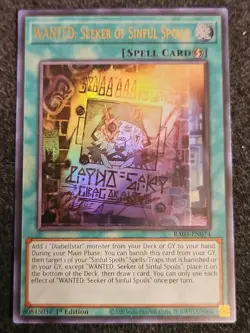 Yugioh! TCG - WANTED: Seeker of Sinful Spoils - Ultra Rare - RA03-EN074 - NM - Image 1