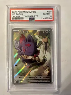 Pokemon 2025 SVP EN-SV Journey Together Promo #189 N's Zorua PSA 10 - Image 1