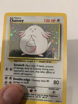 Pokemon Chansey 3/102 Base Set 120 HP Holo Rare Wizards 1999 English - Image 3