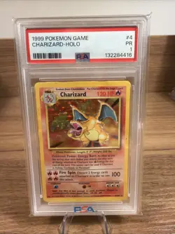 PSA 1 Charizard Holo Base Set Unlimited 4/102 Pokemon 1999 - Image 1
