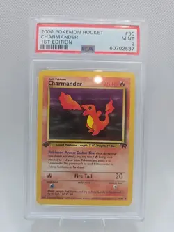 2000 Pokemon Charmander 1st Edition #50/82 Team Rocket PSA 9 Mint 60702587 - Image 1