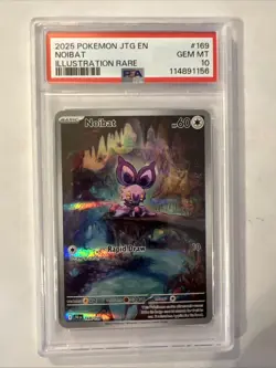 Pokemon 2025 JTG En-Journey Together #169 Noibat Illustration PSA 10 - Image 1