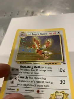 Wizards of the Coast Lt. Surge's Fearow Holo Rare Gym Heroes 11/132 Pokemon TCG - Image 1