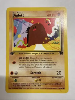 Pokemon TCG Diglett 52/82 1st Edition WOTC: Team Rocket Regular Common - Image 1