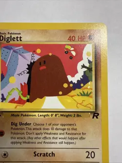 Pokemon TCG Diglett 52/82 1st Edition WOTC: Team Rocket Regular Common - Image 3