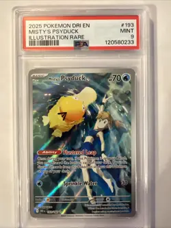 Pokemon 2025 Dri en Misty's Psyduck Illustration Rare PSA 9 #193 - Image 1