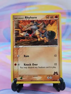 Pokemon TCG Team Magma vs. Team Aqua Card | Team Magma's Rhyhorn 68/95 Common - Image 1