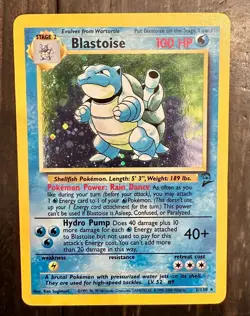 1999 Pokemon Base Set 2 Blastoise 2/130 Ungraded, Excellent Condition - Image 2