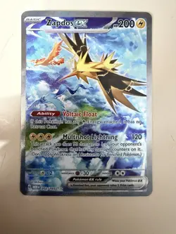 Zapdos ex 202/165 Pokemon TCG Scarlet & Violet 151 Special Illustration Rare NM - Image 1