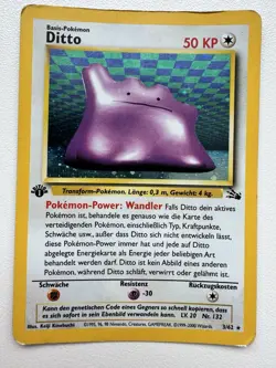 Pokemon Ditto 1. Edition Holo Fossil 3/62 Deutsch 2000 - Image 1