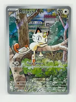 Pokemon TCG Meowth 106/094 Me02: Phantasmal Flames Holo NM Condition - Image 1