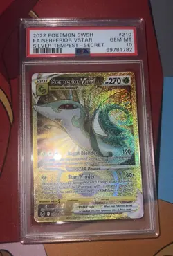 2022 Pokemon SWSH Silver Tempest Serperior VSTAR #210 Secret Full Art PSA 10 - Image 1