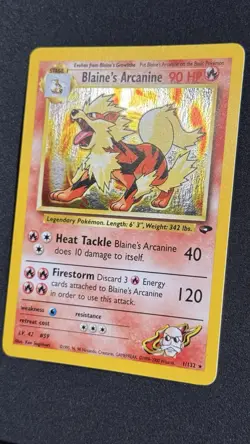 2000 Blaine’s Arcanine 1/132 Holo Rare Gym Challenge Pokemon Card WOTC 1/132 LP - Image 3