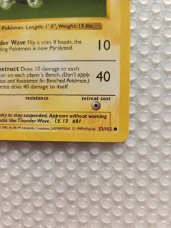 Pokemon TCG Magnemite First Edition Shadowless Base Set 53/102 Card - Image 4
