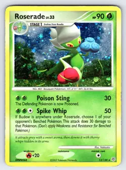 Roserade 13/130 2007 Diamond & Pearl Base Set Pokemon TCG Card Holo Rare - Mp - Image 1