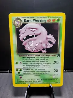 Pokemon TCG Dark Weezing 14/82 Team Rocket 1999-2000 WOTC Holo HP - Image 1