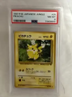 1997 Pokemon Japanese jungle Pikachu number 25 PSA 8 Centered Sharp Corners NICE - Image 4