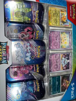 Sealed Pokemon Scarlet & Violet Paldean Fates 5 Mini Tins - Image 2