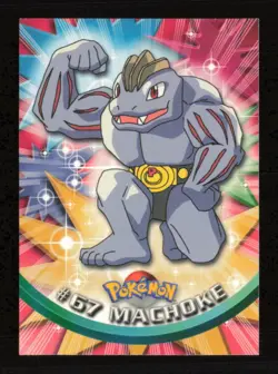 Machoke - Pokemon - #67 - Topps - TV Animation Edition - Light Play Blue Logo - Image 1