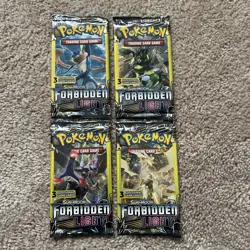 Pokemon Sun & Moon Forbidden Light 3 Card Booster Pack ART SET - 4 Packs - Image 1