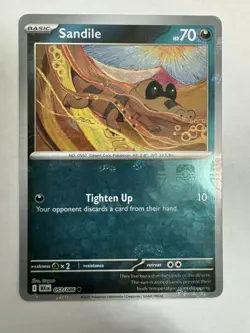 Sandile 057/086 Master Ball Scarlet & Violet Black bolt Pokemon Card 2025 - Image 1