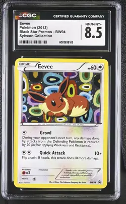 CGC 8.5 Eevee 2013 Black Star Promos BW94 Holo Pokemon Card - Image 1