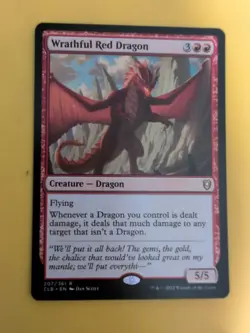 Wrathful Red Dragon. CLB Dragon Rare Magic the Gathering Card. - Image 3