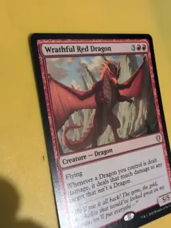 Wrathful Red Dragon. CLB Dragon Rare Magic the Gathering Card. - Image 5