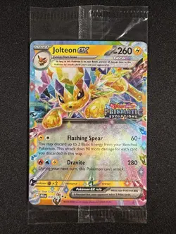 Jolteon EX Prismatic Evolutions Stamped Promo Card 030/131 Surprise Box Sealed - Image 1