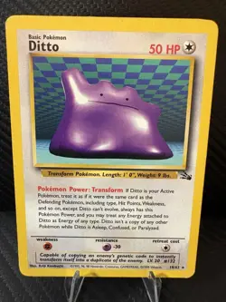 Ditto 18/62 Fossil Set Non-Holo Rare WOTC Pokemon Card LP 1999 - Image 1