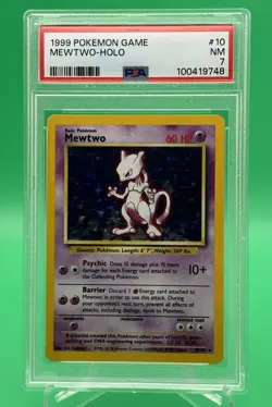 1999 Pokemon Mewtwo Holo #10 PSA 7 NM - Image 1
