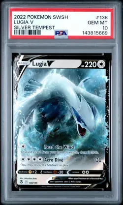 2022 POKEMON SWORD & SHIELD SILVER TEMPEST #138 LUGIA V PSA 10 - Image 1