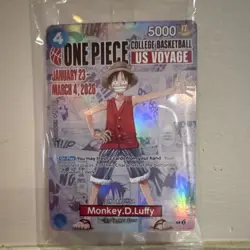 Bandai Monkey.D.Luffy One Piece CCG US Voyage Promo Full Art Holo Card EPD555 - Image 1