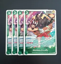 One Piece Monkey.D.Luffy OP14-034 Foil Playset (x4) The Azure Sea's Seven NM - Image 1