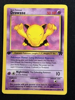Drowzee 1st Edition Team Rocket 54/82 LP-NM Pokemon Card - Image 1