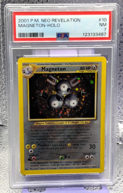 MAGNETON 10/64 Unlimited Neo Revelation Holo Rare Pokemon Card PSA 7 NM - Image 1