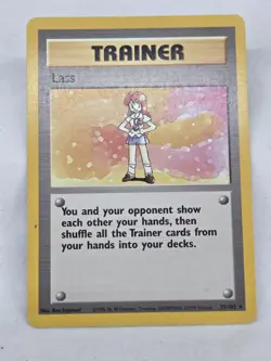 Pokemon TCG Lass 75/102 Base Set Unlimited Trainer WOTC Vintage Rare Card LP - Image 1