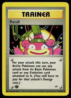 Pokemon Card - Recall Gym Heroes 116/132 Uncommon 1st Edition - Image 1