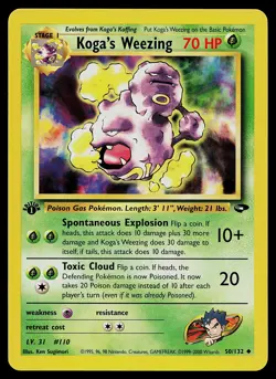 Pokemon Card - Koga's Weezing Gym Challenge 50/132 Uncommon 1st Edition - Image 1