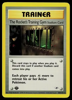 Pokemon Card - The Rocket's Training Gym Gym Heroes 104/132 Rare 1st Edition - Image 1