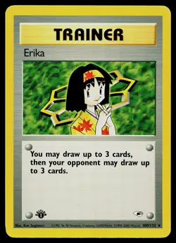 Pokemon Card - Erika Gym Heroes 100/132 Rare 1st Edition - Image 1