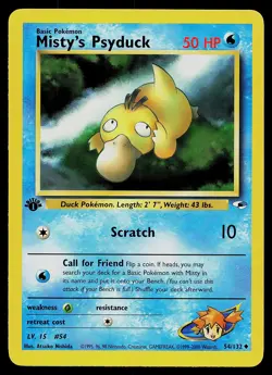 Pokemon Card - Misty's Psyduck Gym Heroes 54/132 Uncommon 1st Edition - Image 1