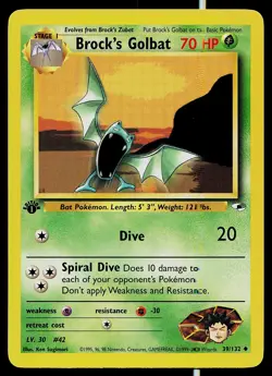 Pokemon Card - Brock's Golbat Gym Heroes 39/132 Uncommon 1st Edition - Image 1
