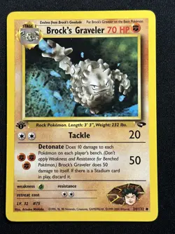 Brock's Graveler 1st Edition Gym Challenge 034/132 LP-NM Pokemon Card - Image 1