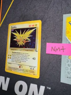 Pokemon Card Zapdos Fossil Unlimited WOTC Vintage Holo Rare 15/62 313 💎NM+💎 - Image 4