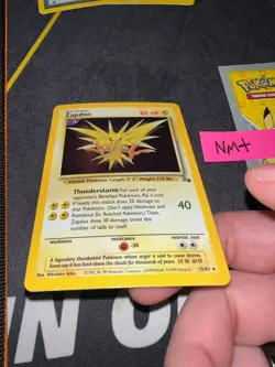 Pokemon Card Zapdos Fossil Unlimited WOTC Vintage Holo Rare 15/62 313 💎NM+💎 - Image 5