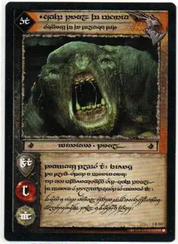 Lord of The Rings TCG - Cave Troll of Moria Tengwar Elvish Card #1R165 - Image 1