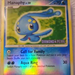 Pokemon Manaphy Basic Diamond & Pearl Holo 70 HP 30 Attack TCG Card - Image 1