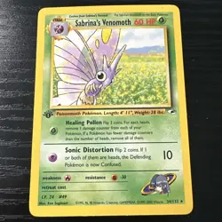 Sabrina’s Venomoth 1st Edition 34/132 Rare Gym Heroes WOTC Vintage Pokemon - Image 1