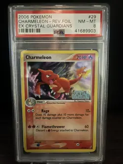 Pokemon Charmeleon EX Crystal Guardians Reverse Holo Rare #29 PSA 8 - Image 1